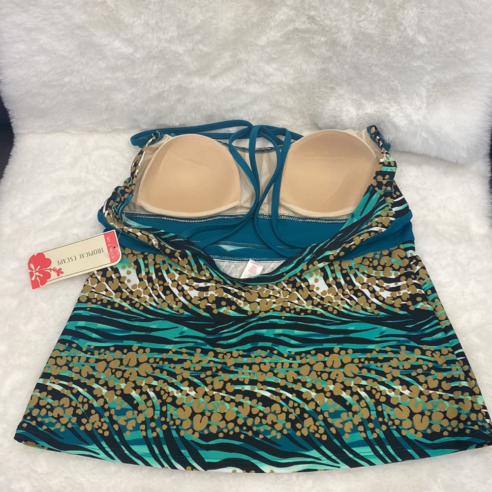 Tropical Escape Tankini Size 12 - Picture 2 of 10